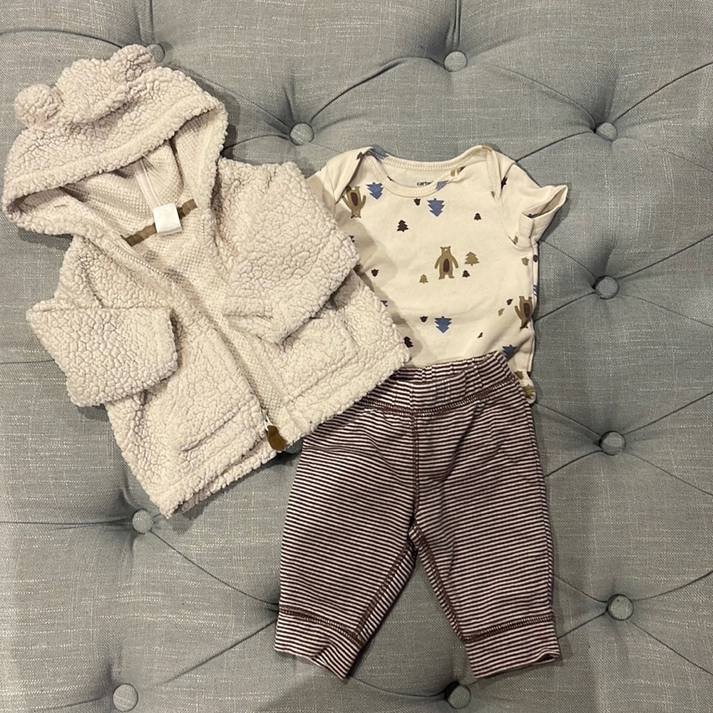 3M Baby Boy Onesie, Pants and Jacket Set